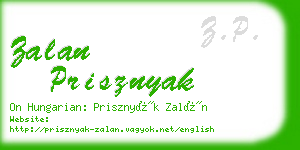 zalan prisznyak business card